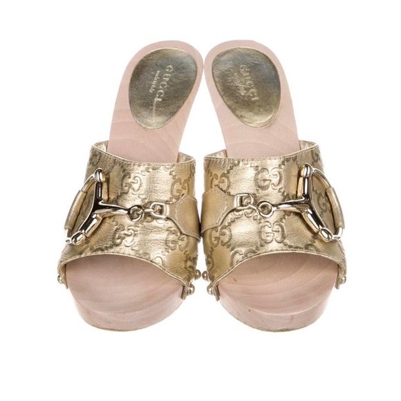 Vintage Gucci Gold Hasler Horsebit Mule Heels - Picture 5 of 8